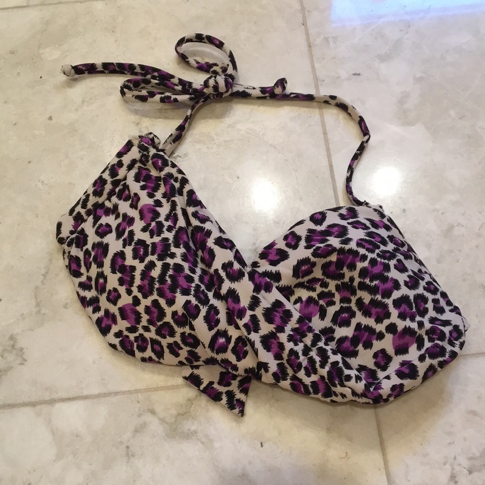Purple cheetah bikini top